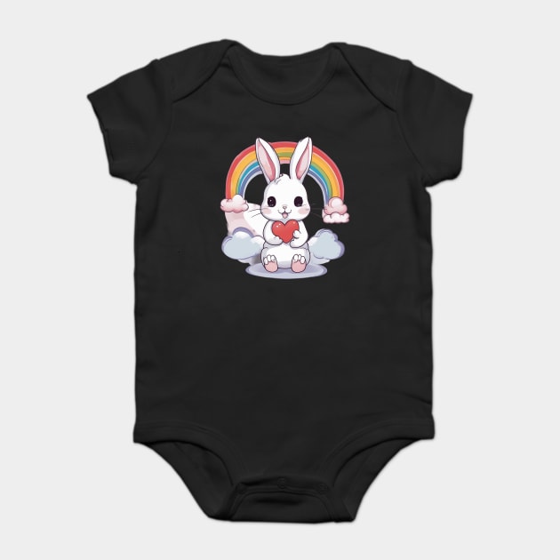 Rainbow Baby Rabbit Baby Bodysuit by animegirlnft